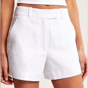 premium linen fixed waist short